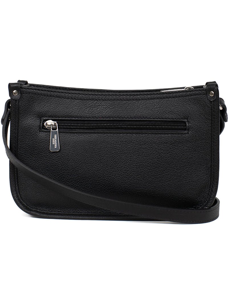 Borsa a tracolla - pelle confort hexagona Nero - Kiabi