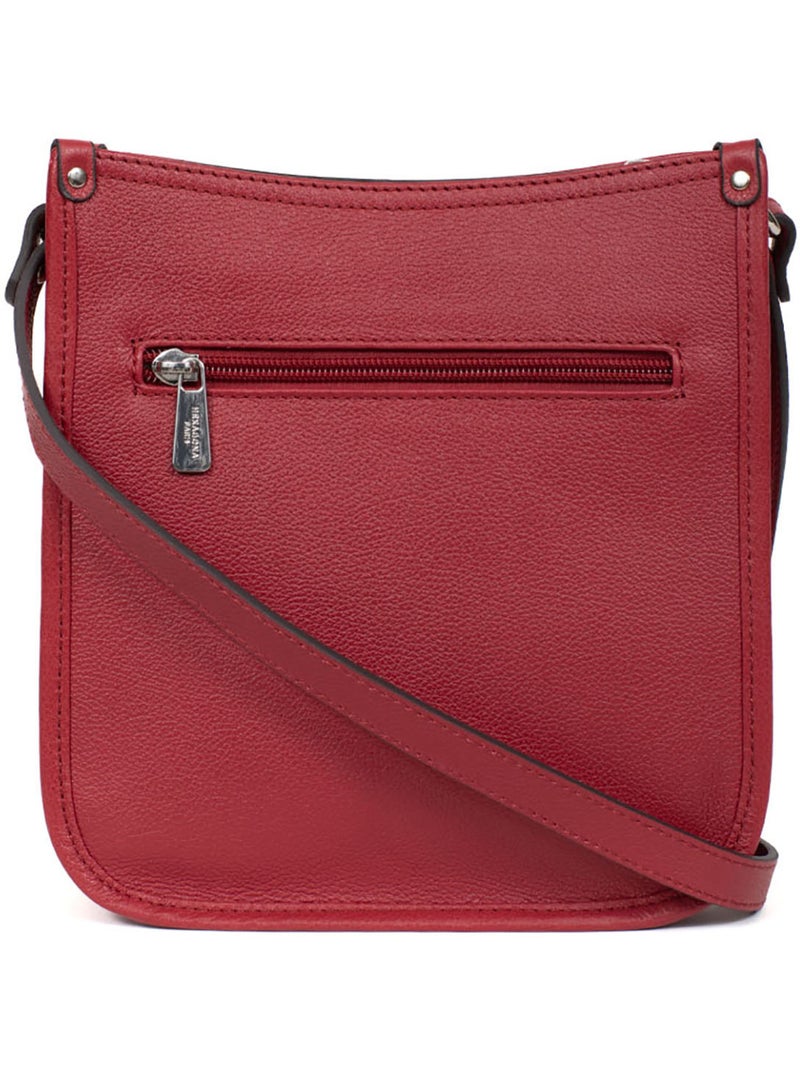 Borsa a tracolla - pelle confort hexagona Rosso scuro - Kiabi
