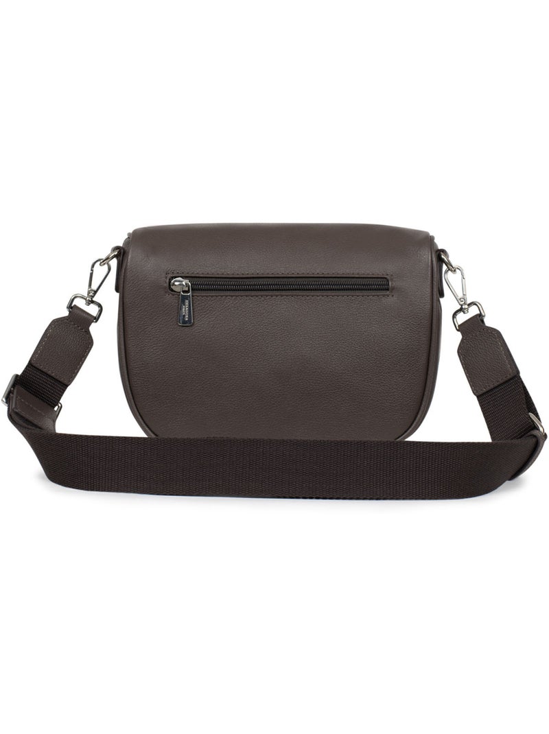 Borsa a tracolla - pelle confort hexagona Tortora - Kiabi