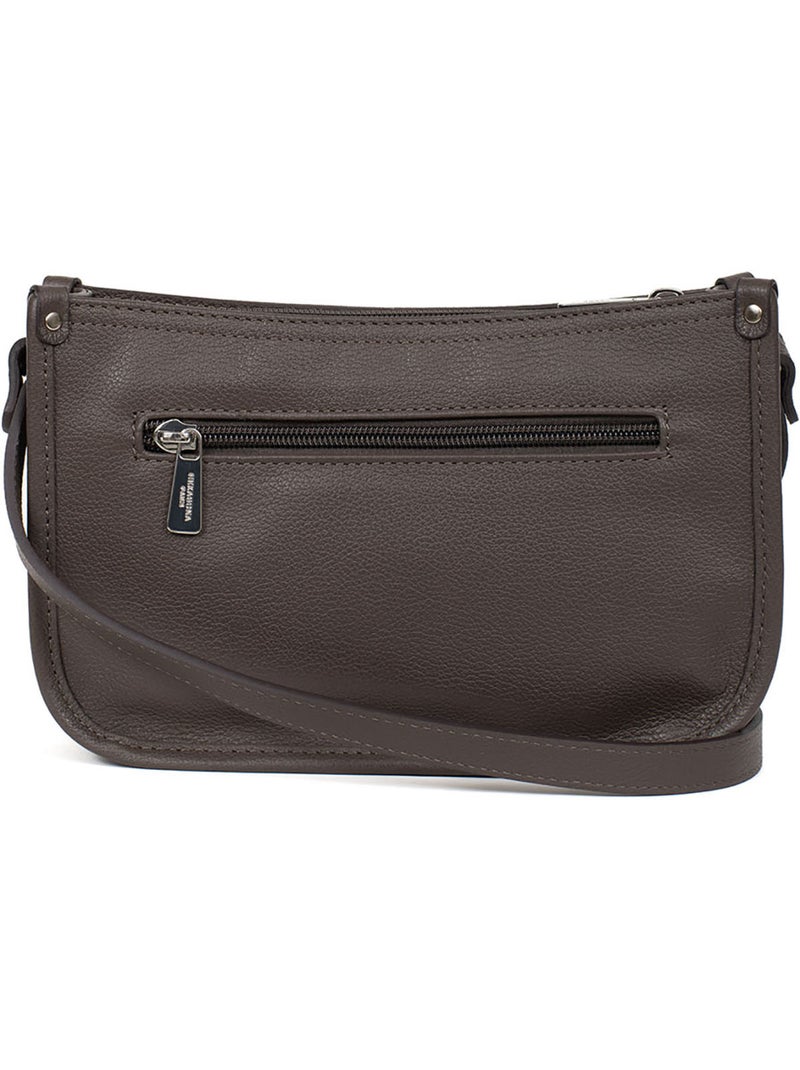 Borsa a tracolla - pelle confort hexagona Tortora - Kiabi