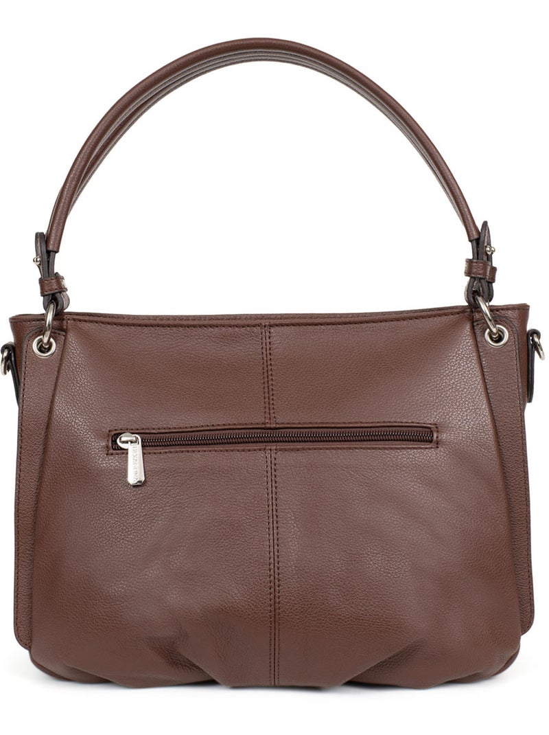 Borsa a tracolla - Pelle CONFORT Marrone cioccolato - Kiabi