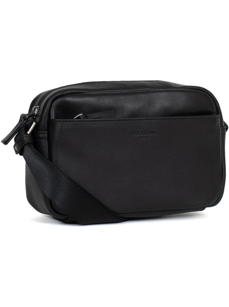Borsa a tracolla - pelle di vitello soft studio hexagona Nero - Kiabi