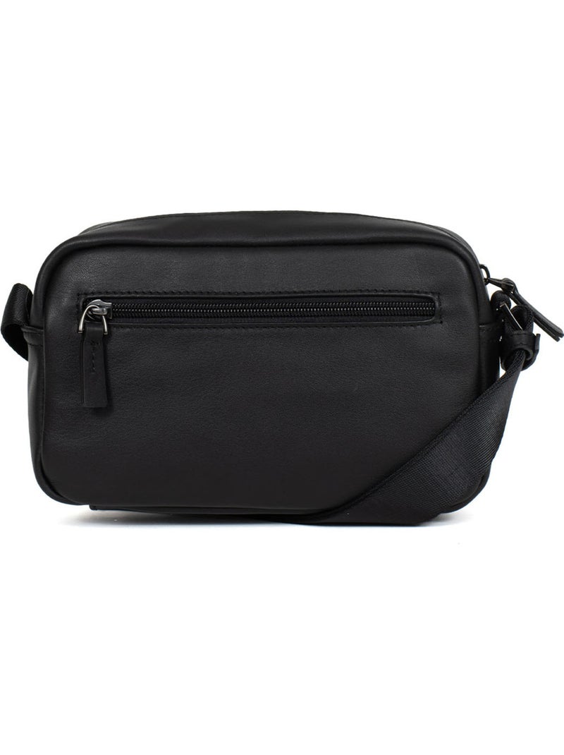 Borsa a tracolla - pelle di vitello soft studio hexagona Nero - Kiabi