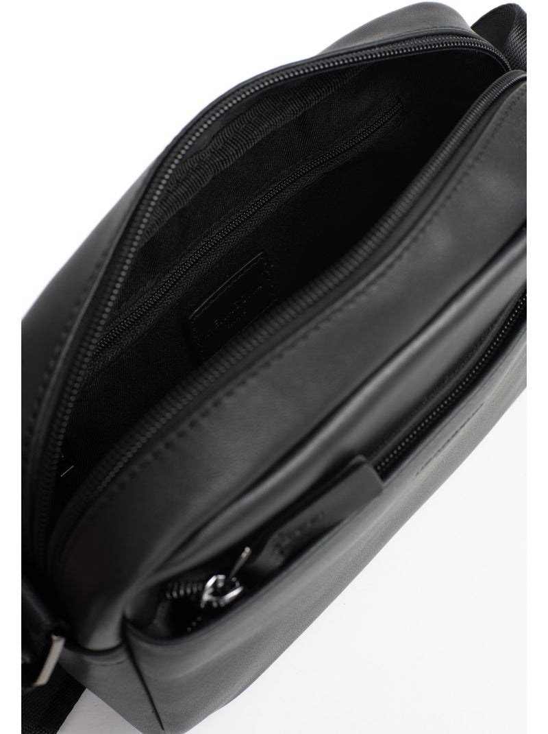 Borsa a tracolla - pelle di vitello soft studio hexagona Nero - Kiabi