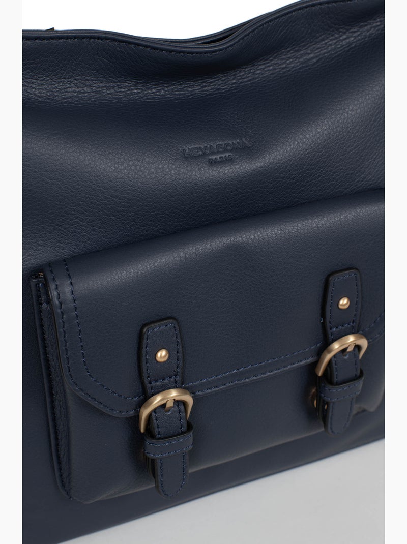 Borsa a tracolla - pelle di vitello taima hexagona Blu notte - Kiabi