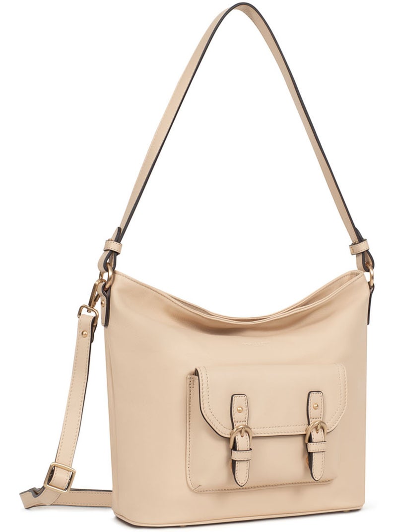 Borsa a tracolla - pelle di vitello taima hexagona Crema - Kiabi