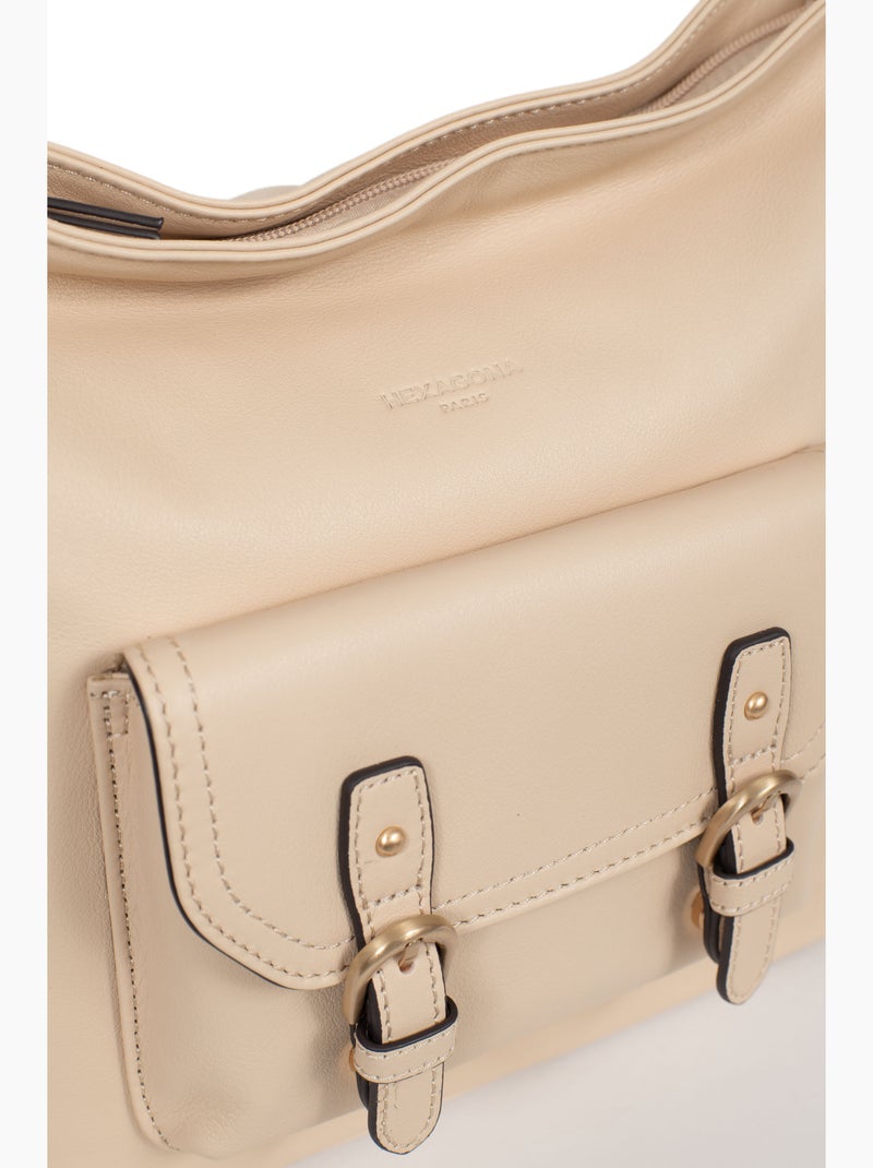Borsa a tracolla - pelle di vitello taima hexagona Crema - Kiabi