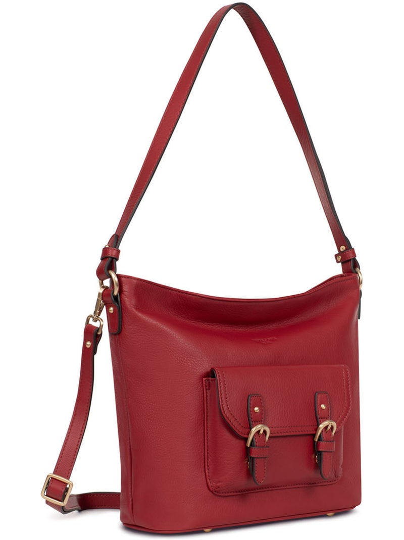 Borsa a tracolla - pelle di vitello taima hexagona Rosso scuro - Kiabi