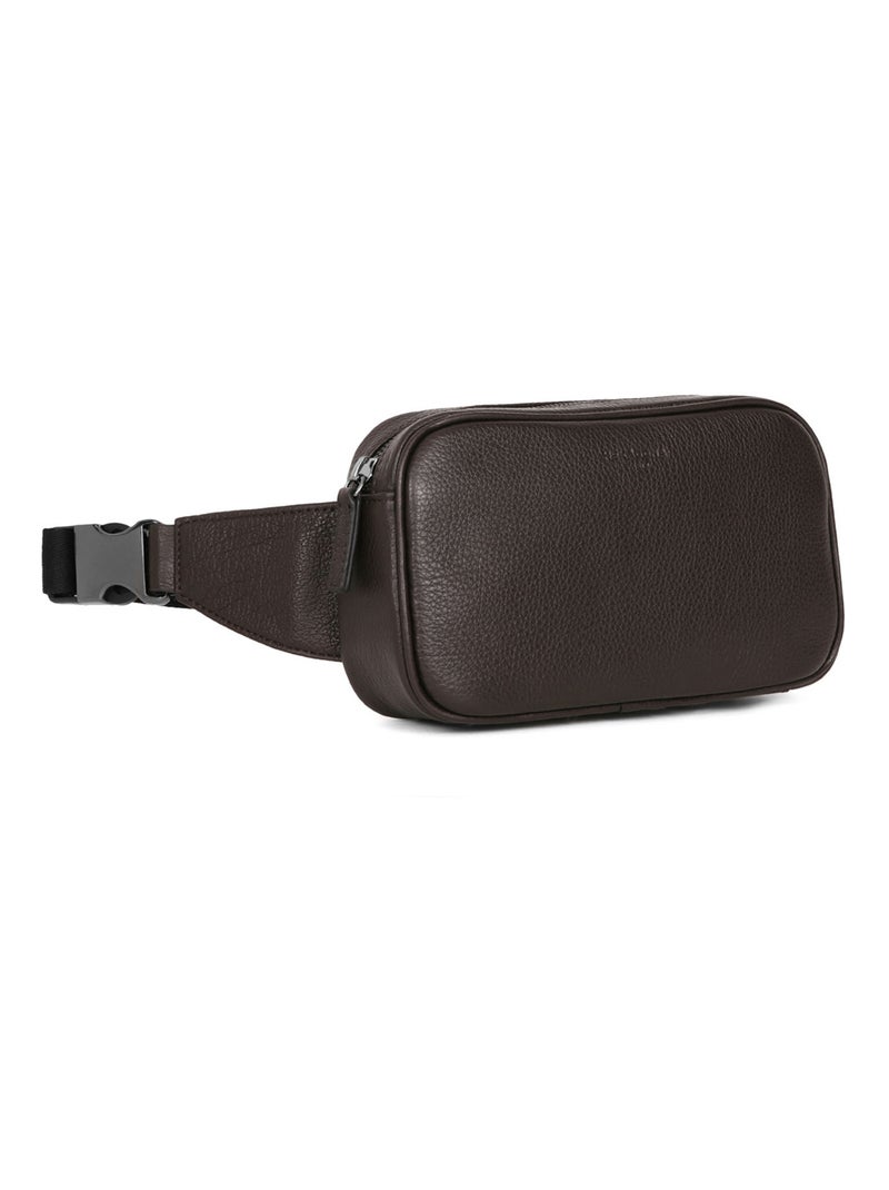 Borsa a tracolla - pelle encore hexagona Marrone scuro - Kiabi
