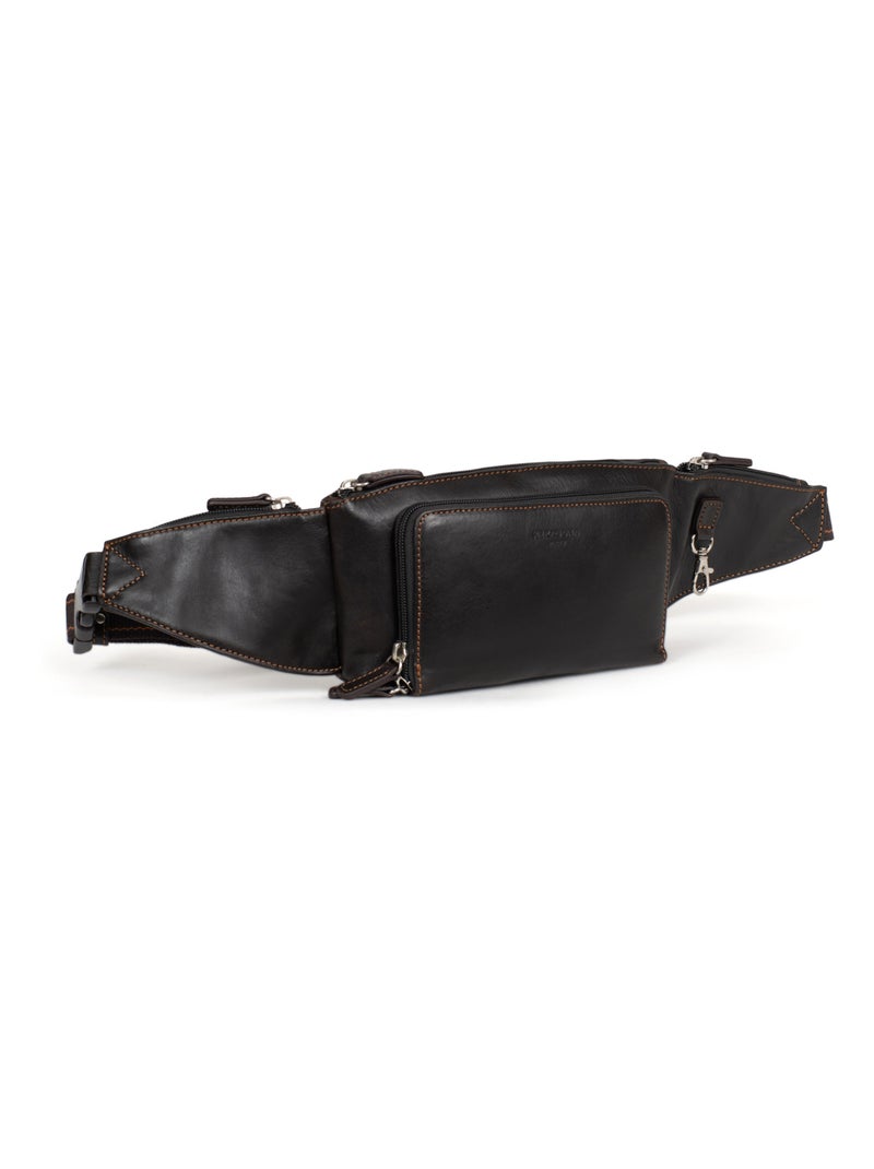 Borsa a tracolla - pelle félin hexagona Marrone - Kiabi