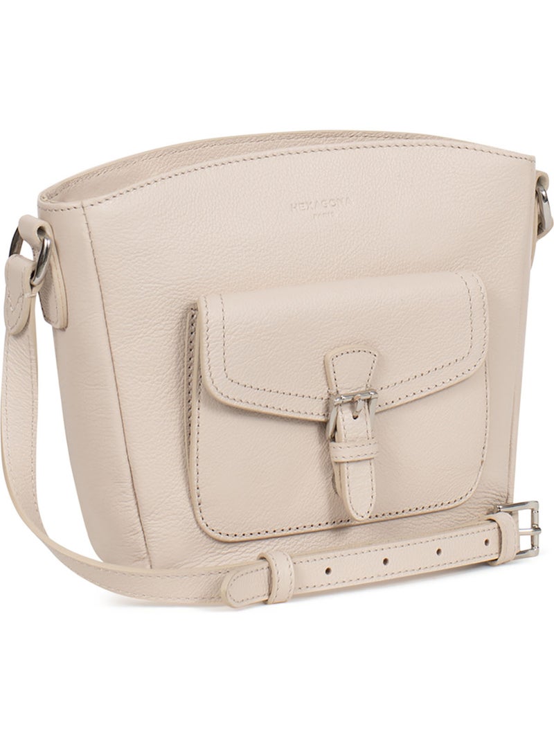 Borsa a tracolla - pelle mirabelle hexagona Avorio - Kiabi