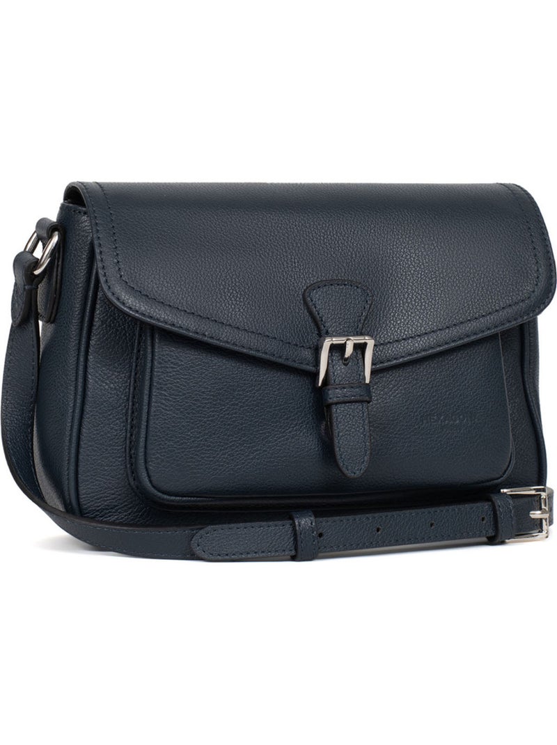 Borsa a tracolla - pelle mirabelle hexagona Blu petrolio - Kiabi