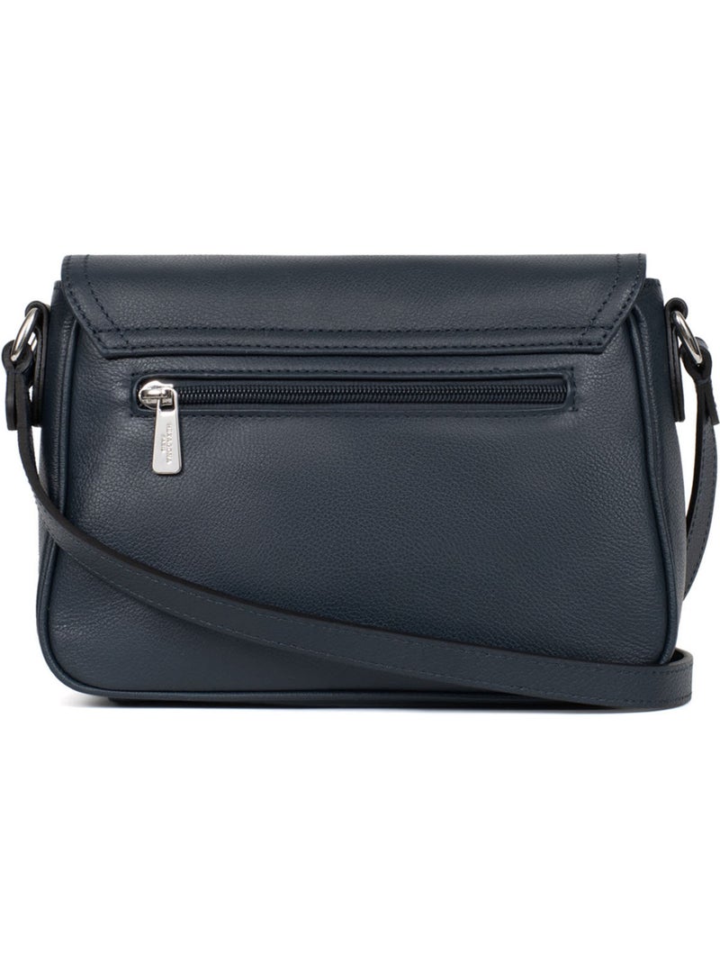 Borsa a tracolla - pelle mirabelle hexagona Blu petrolio - Kiabi