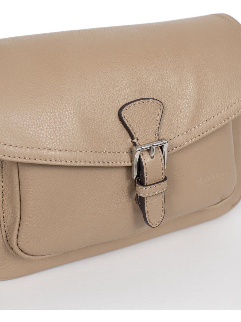 Borsa a tracolla - pelle mirabelle hexagona Marrone glacé - Kiabi