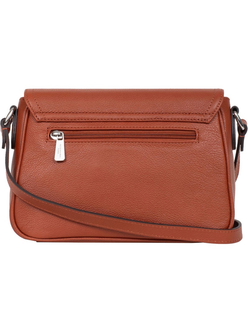 Borsa a tracolla - pelle mirabelle hexagona Marrone - Kiabi