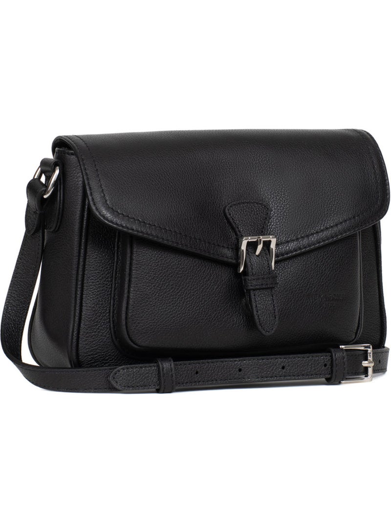 Borsa a tracolla - pelle mirabelle hexagona Nero - Kiabi