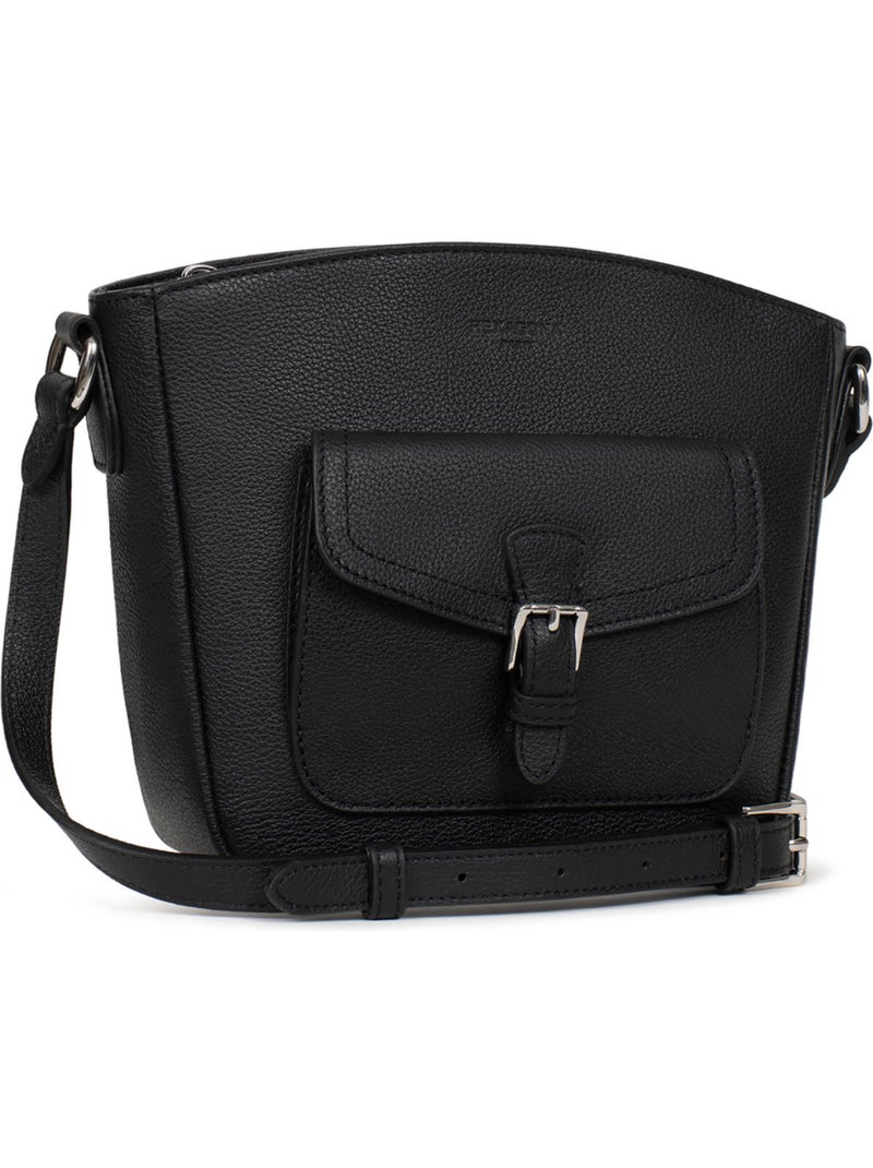 Borsa a tracolla - pelle mirabelle hexagona Nero - Kiabi