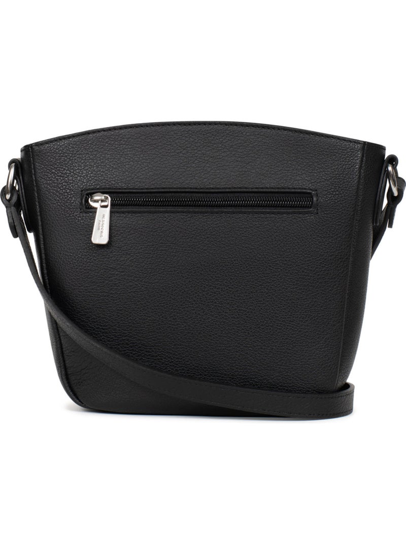 Borsa a tracolla - pelle mirabelle hexagona Nero - Kiabi