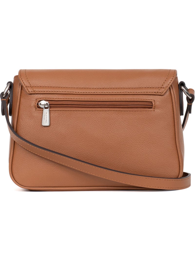 Borsa a tracolla - Pelle MIRABELLE Marrone chiaro - Kiabi