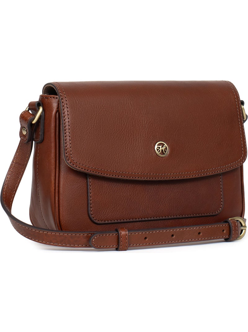 Borsa a tracolla - pelle ondine hexagona Marrone - Kiabi