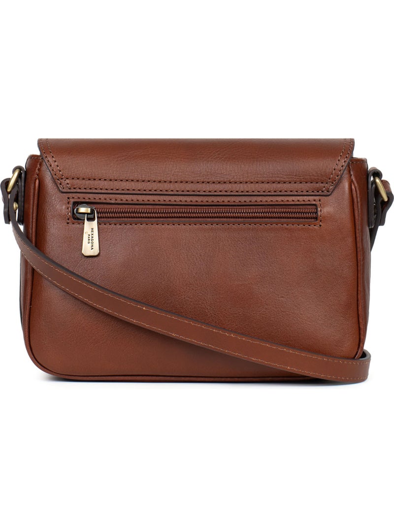 Borsa a tracolla - pelle ondine hexagona Marrone - Kiabi