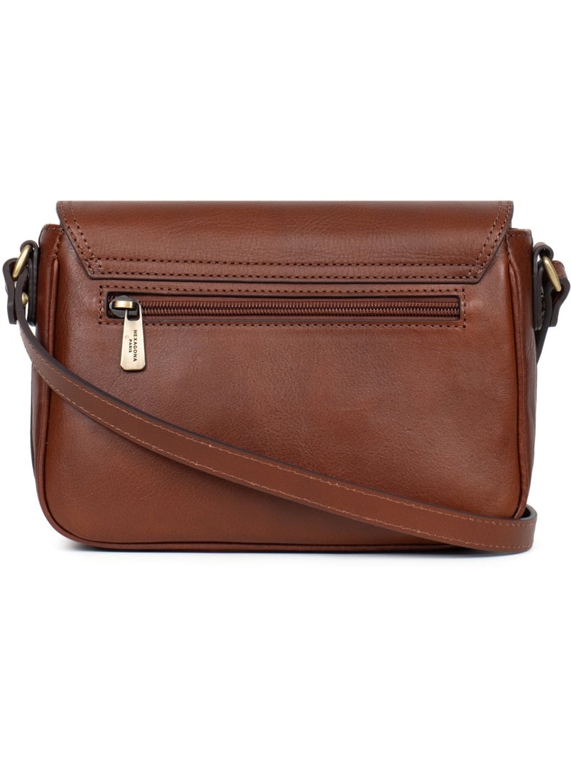 Borsa a tracolla - pelle ondine hexagona Marrone - Kiabi