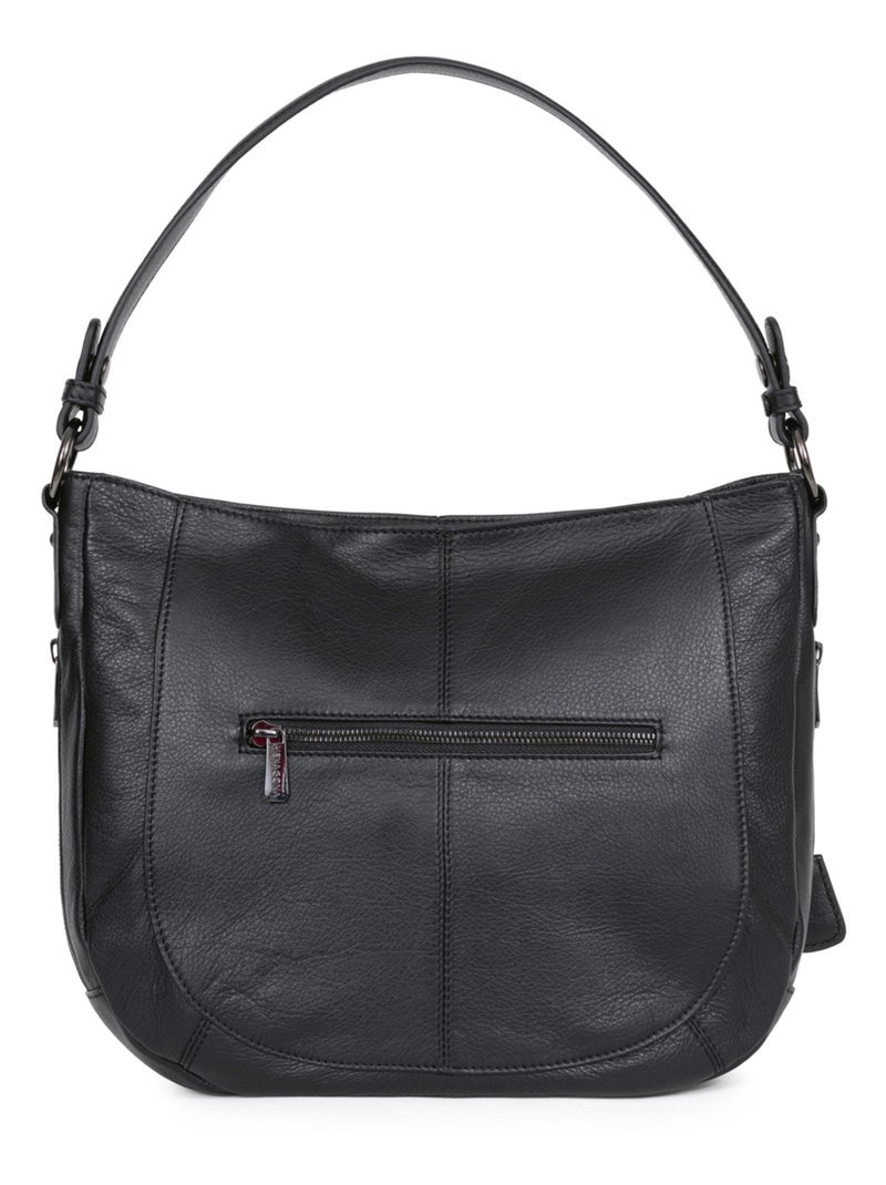 Borsa a tracolla - Pelle SAUVAGE Nero - Kiabi
