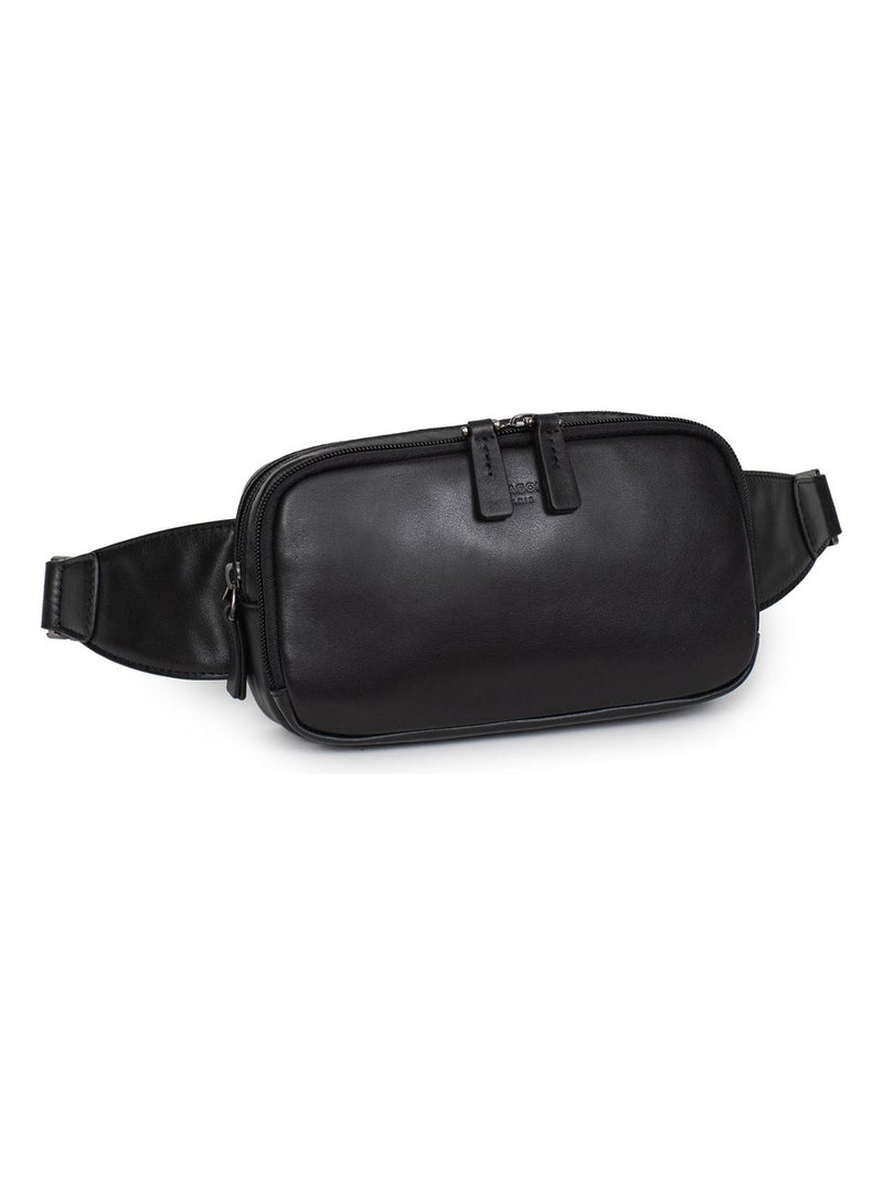 Borsa a tracolla - pelle soft studio hexagona Nero - Kiabi