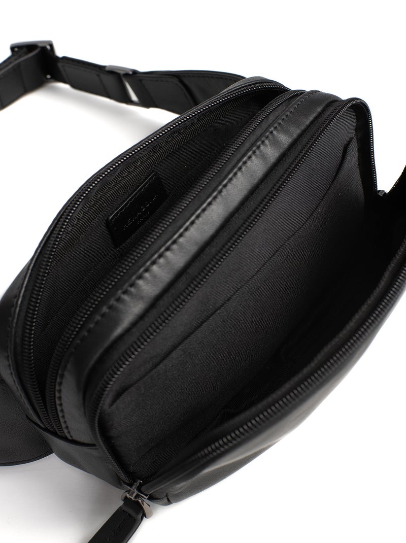 Borsa a tracolla - pelle soft studio hexagona Nero - Kiabi