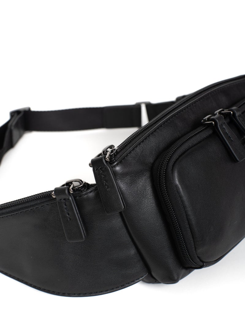 Borsa a tracolla - pelle soft studio hexagona Nero - Kiabi