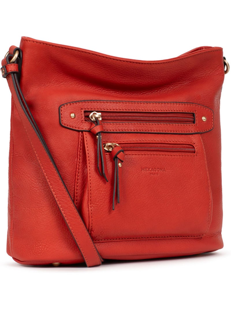 Borsa a tracolla - pelle taima hexagona Arancione - Kiabi