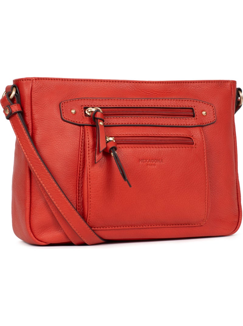 Borsa a tracolla - pelle taima hexagona Arancione - Kiabi