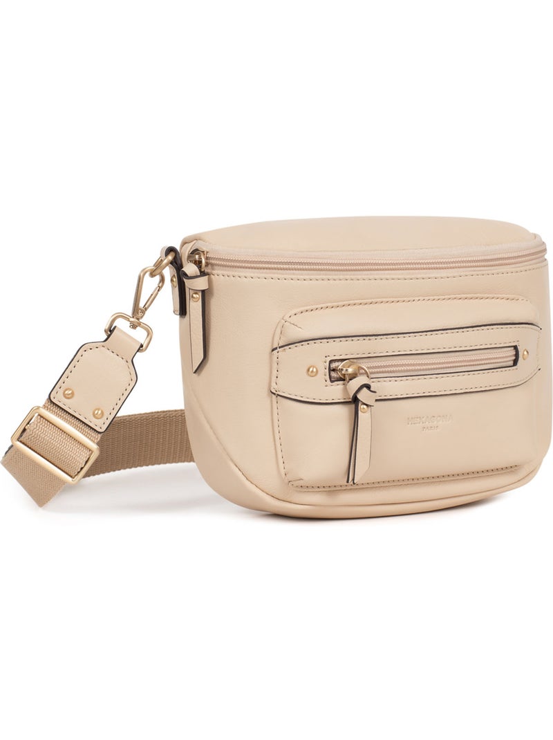 Borsa a tracolla - pelle taima hexagona Beige - Kiabi