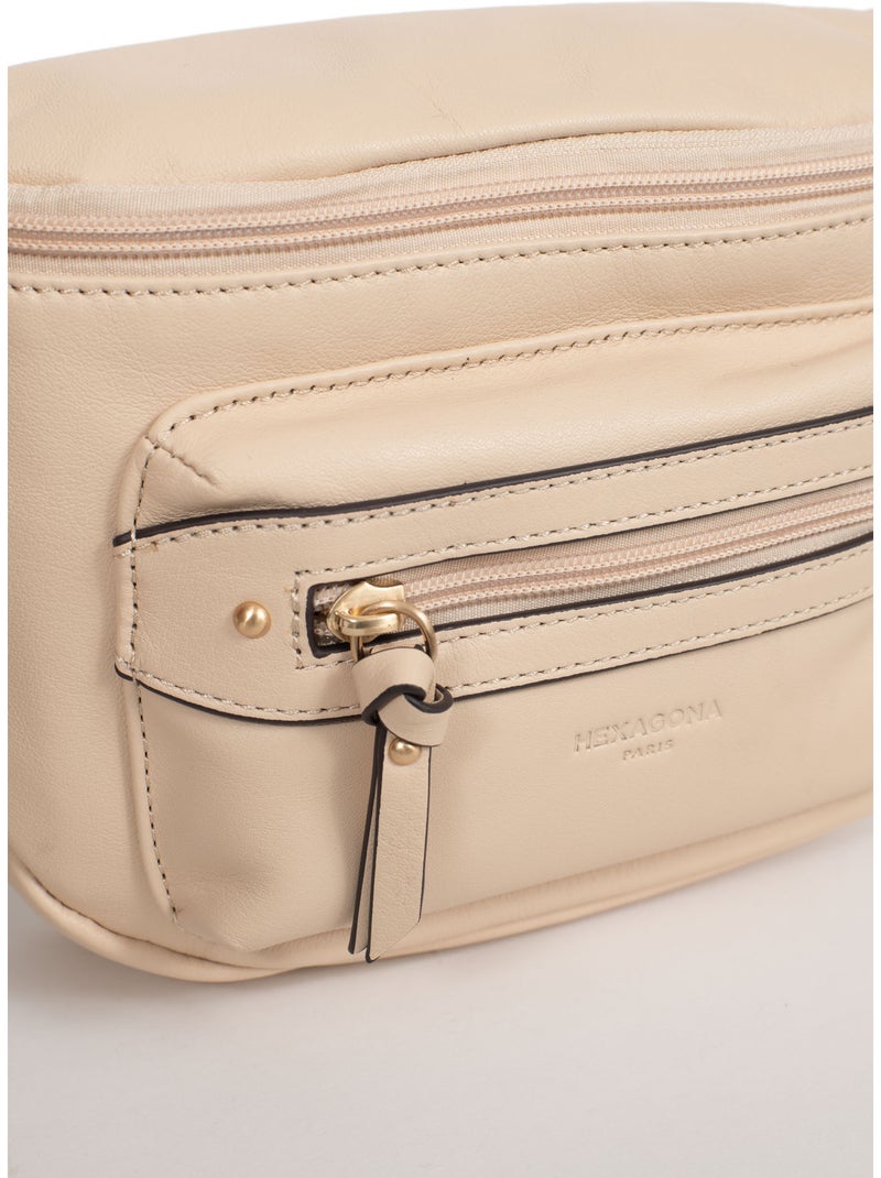 Borsa a tracolla - pelle taima hexagona Beige - Kiabi