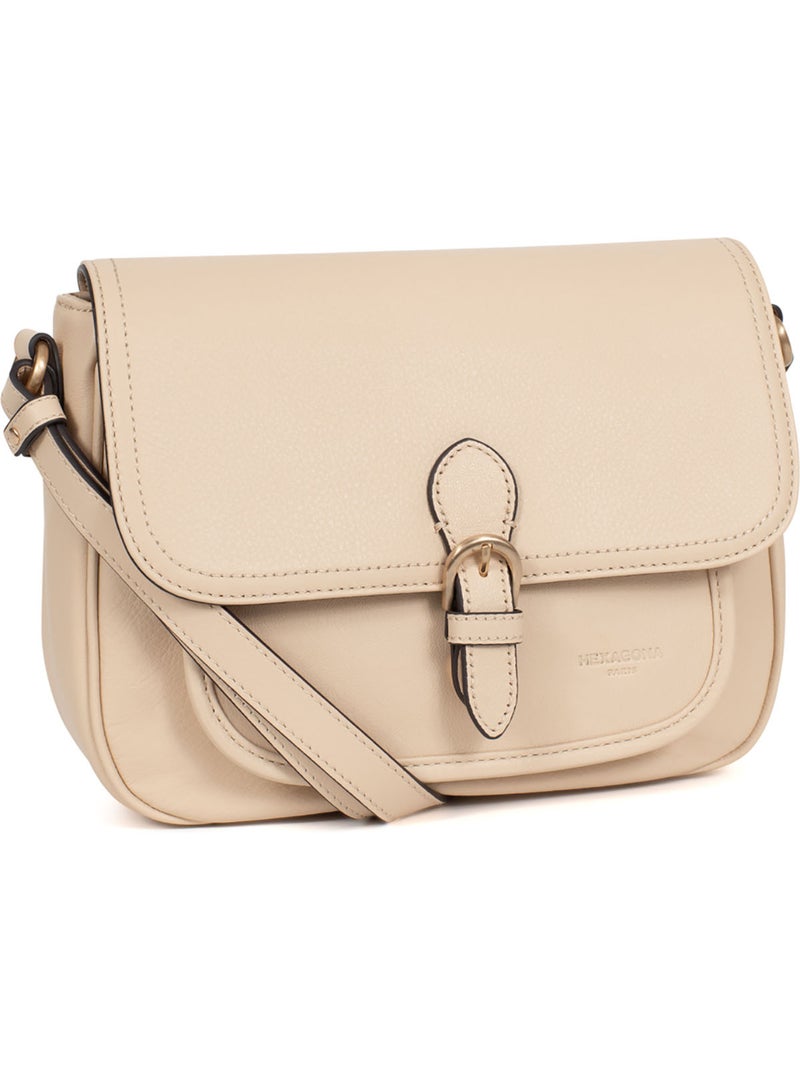 Borsa a tracolla - pelle taima hexagona Beige - Kiabi