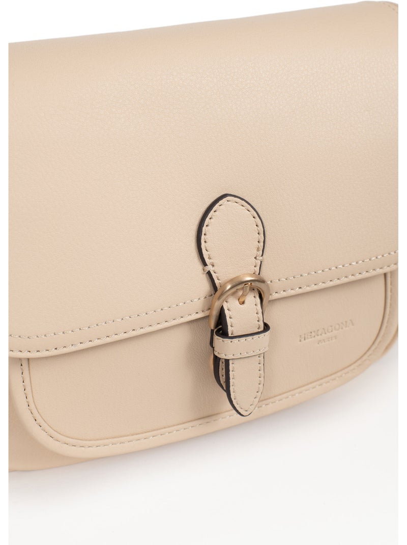 Borsa a tracolla - pelle taima hexagona Beige - Kiabi