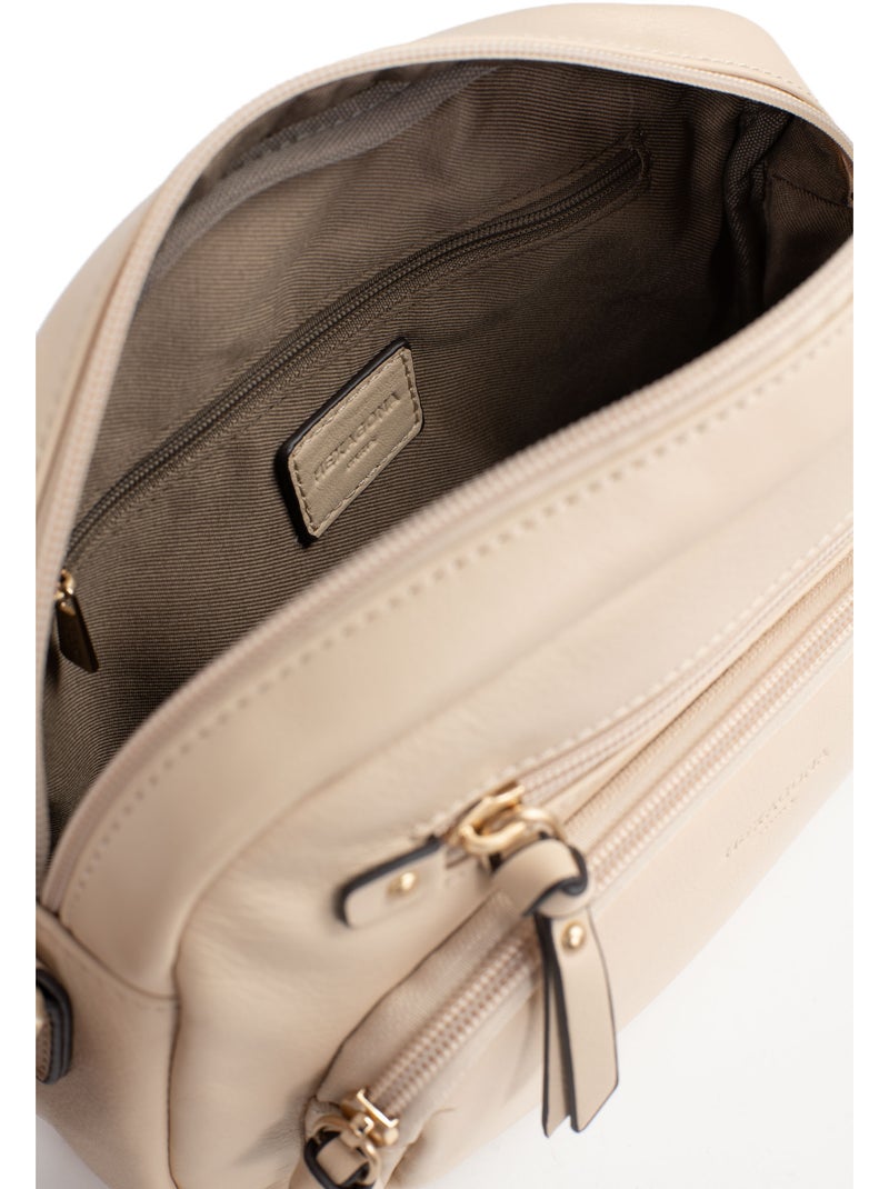 Borsa a tracolla - pelle taima hexagona Beige - Kiabi