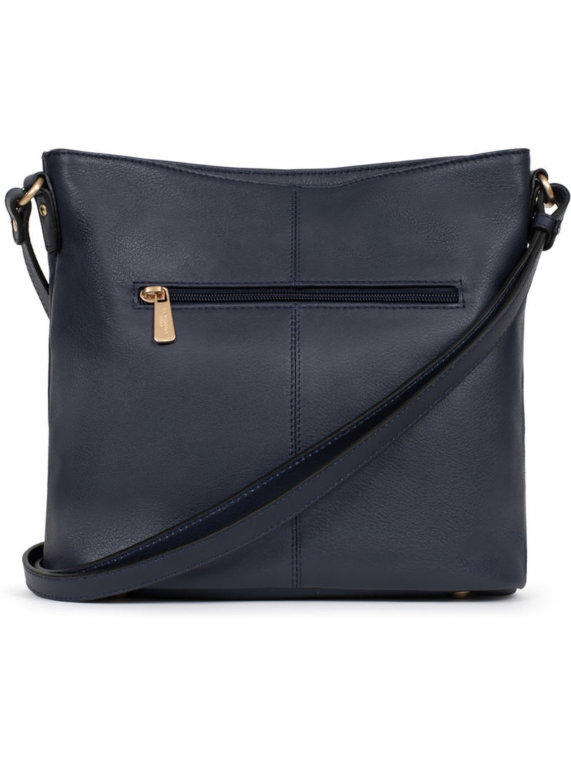 Borsa a tracolla - pelle taima hexagona Blu notte - Kiabi