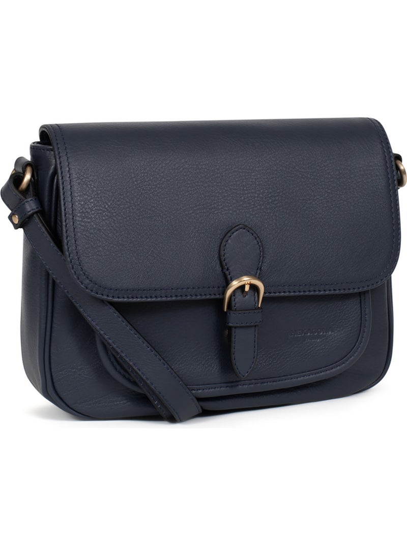 Borsa a tracolla - pelle taima hexagona Blu notte - Kiabi