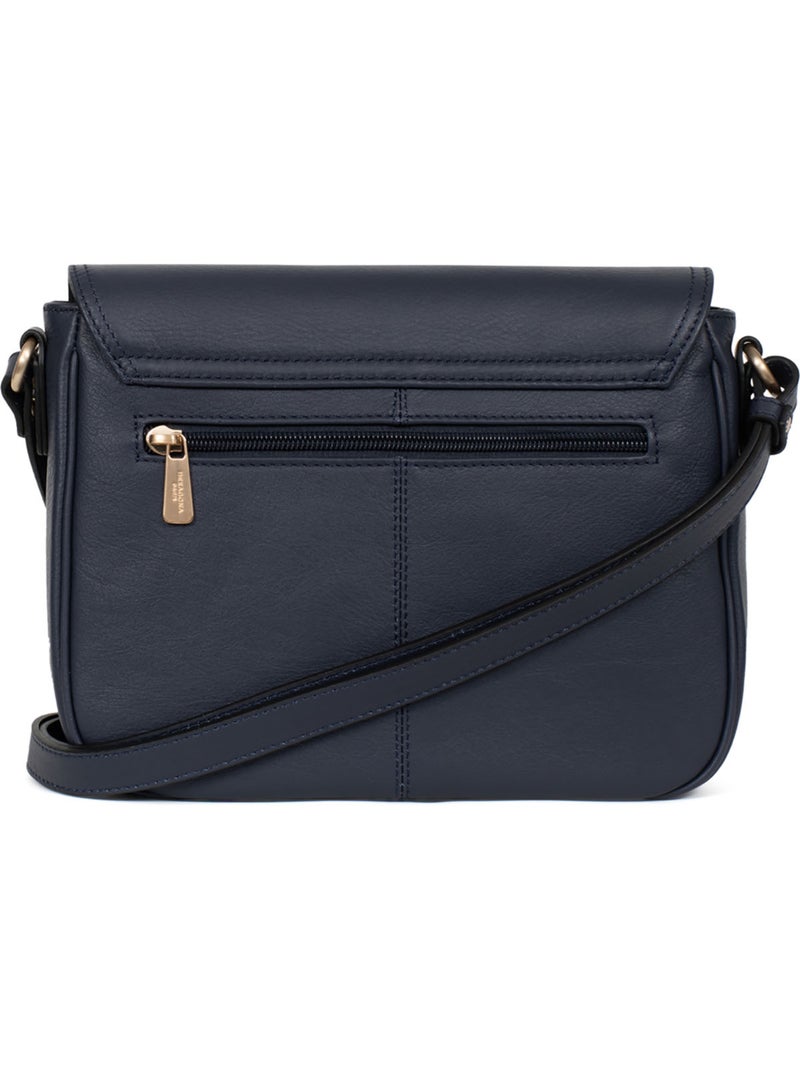Borsa a tracolla - pelle taima hexagona Blu notte - Kiabi