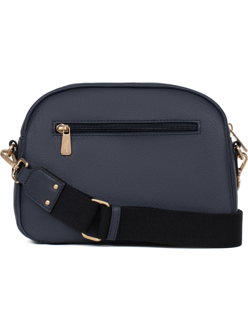 Borsa a tracolla - pelle taima hexagona Blu notte - Kiabi