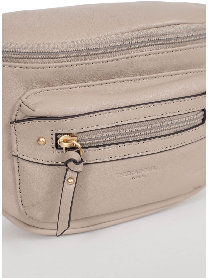 Borsa a tracolla - pelle taima hexagona Grigio - Kiabi