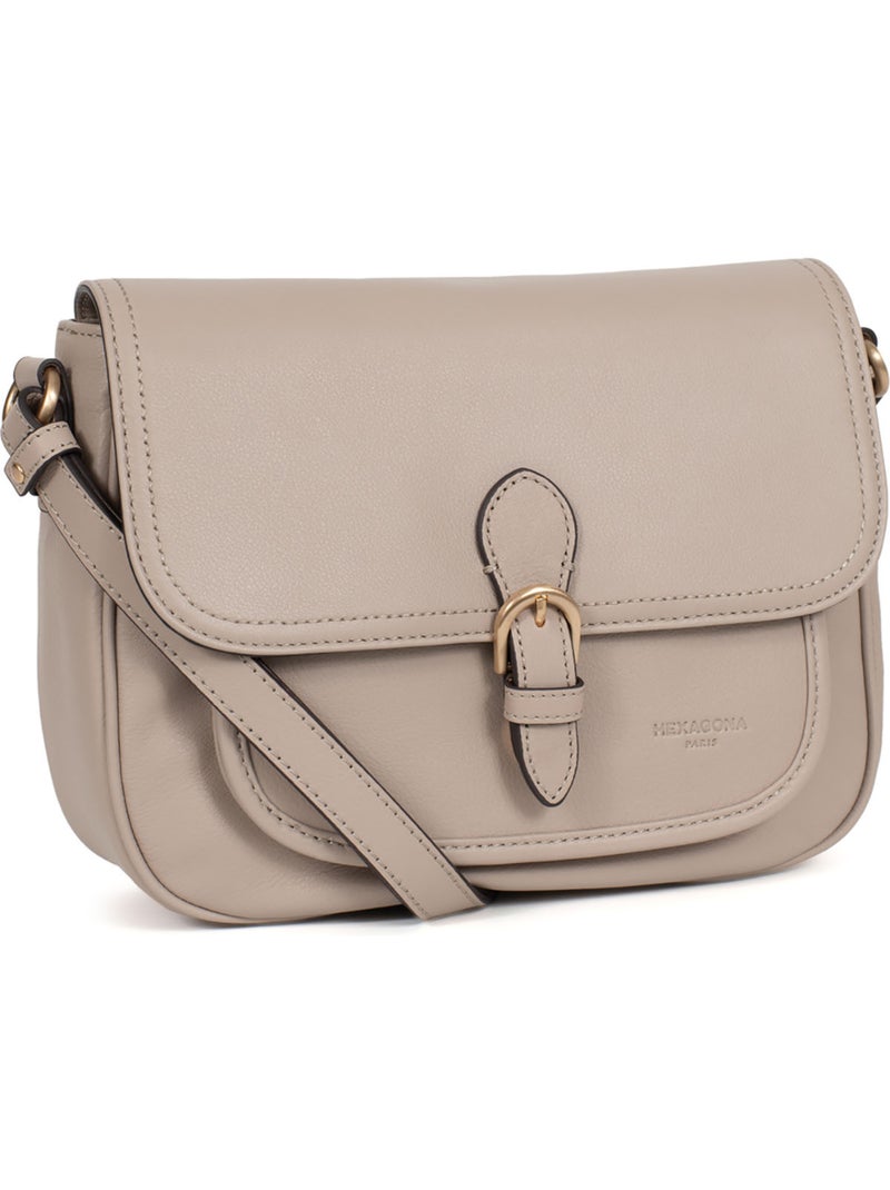 Borsa a tracolla - pelle taima hexagona Grigio - Kiabi
