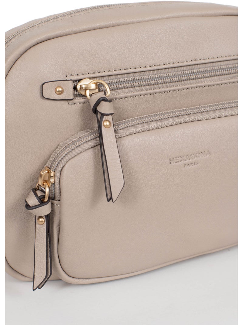 Borsa a tracolla - pelle taima hexagona Grigio - Kiabi