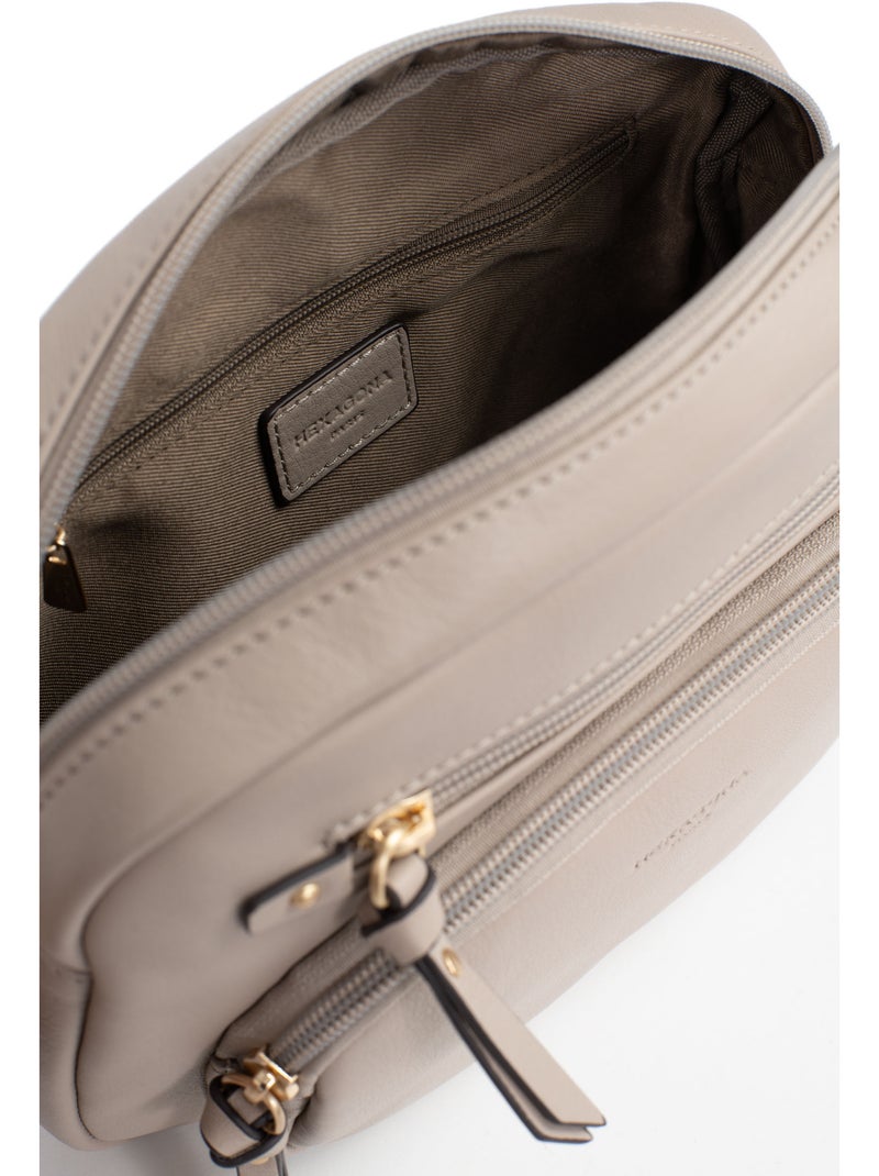 Borsa a tracolla - pelle taima hexagona Grigio - Kiabi