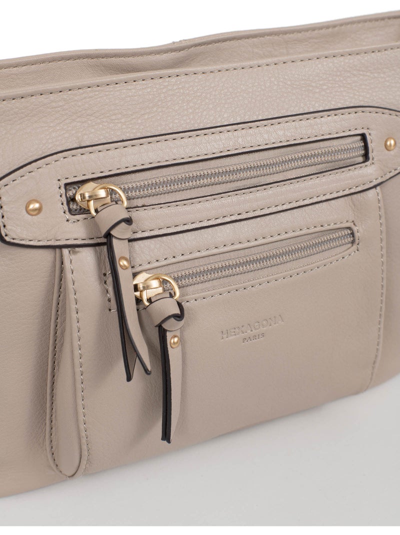 Borsa a tracolla - pelle taima hexagona Grigio - Kiabi