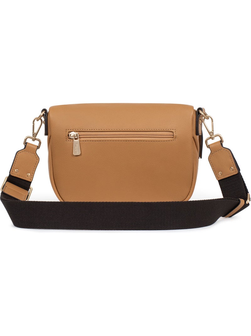 Borsa a tracolla - pelle taima hexagona Marrone avana - Kiabi