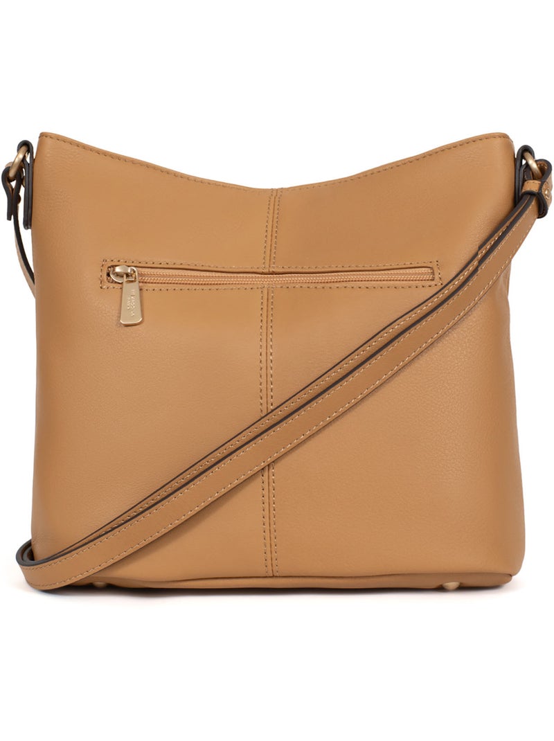Borsa a tracolla - pelle taima hexagona Marrone avana - Kiabi