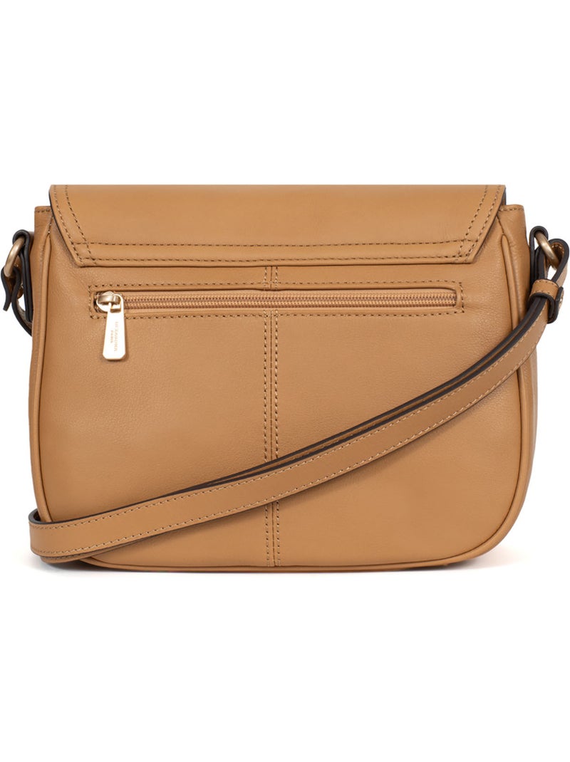Borsa a tracolla - pelle taima hexagona Marrone avana - Kiabi