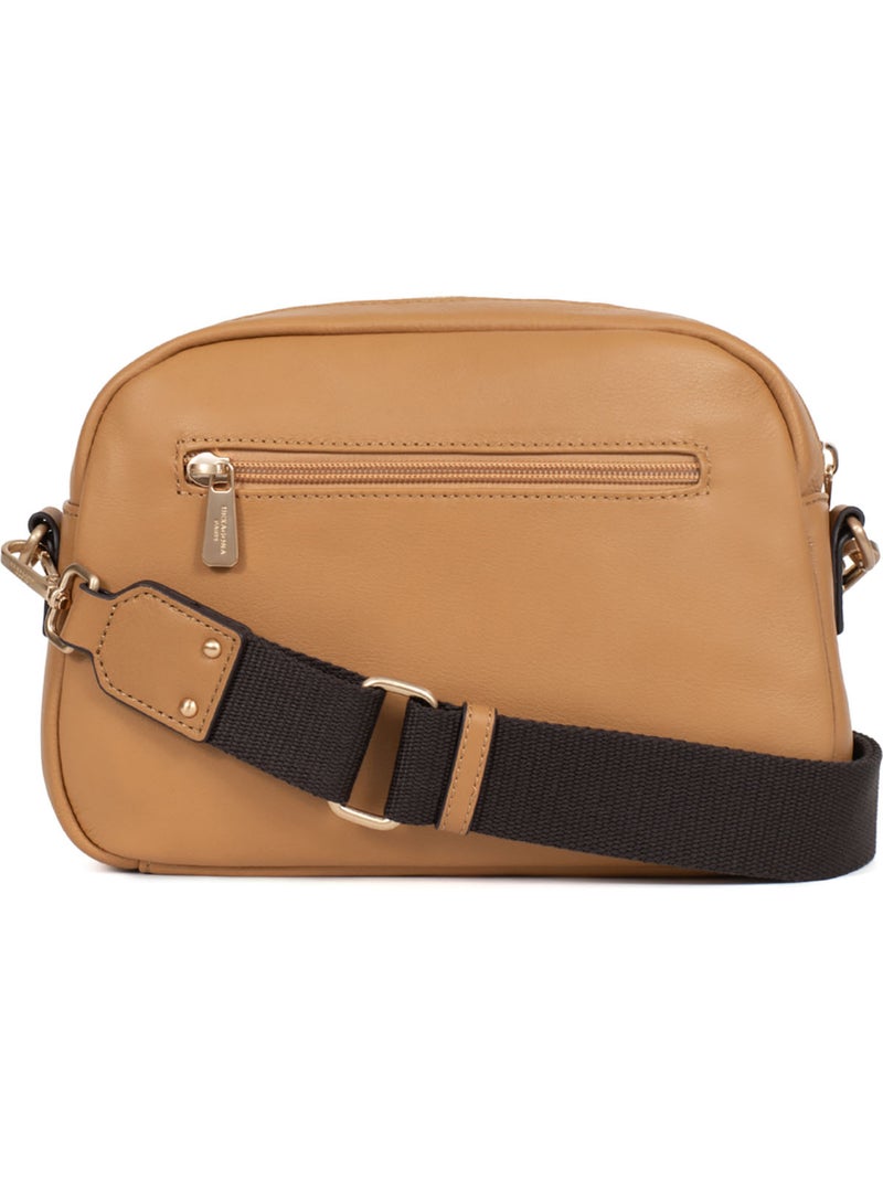 Borsa a tracolla - pelle taima hexagona Marrone avana - Kiabi